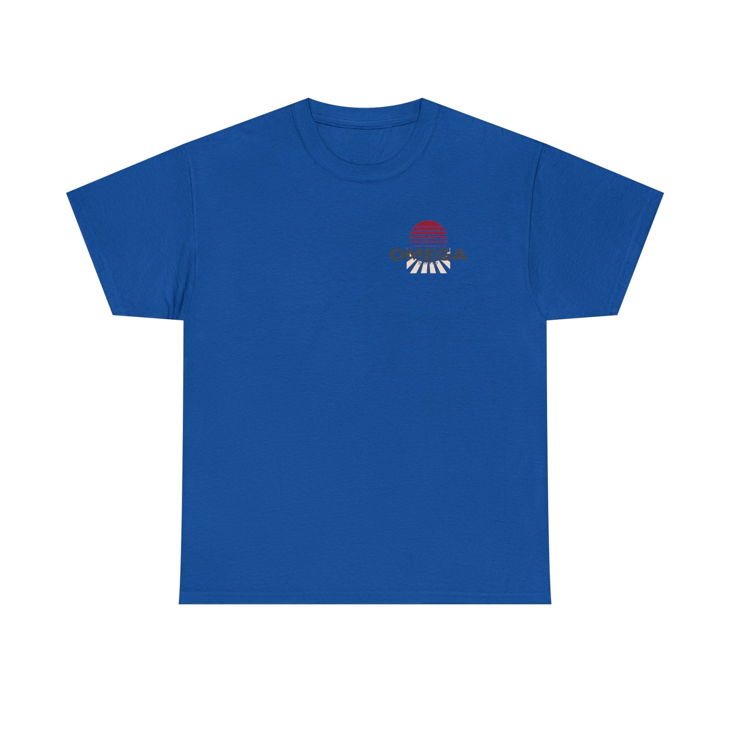 Japanese Warrior Samurai T-Shirt — Omega Logo Vintage Sun Graphic