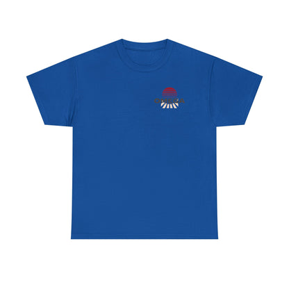 Japanese Warrior Samurai T-Shirt — Omega Logo Vintage Sun Graphic