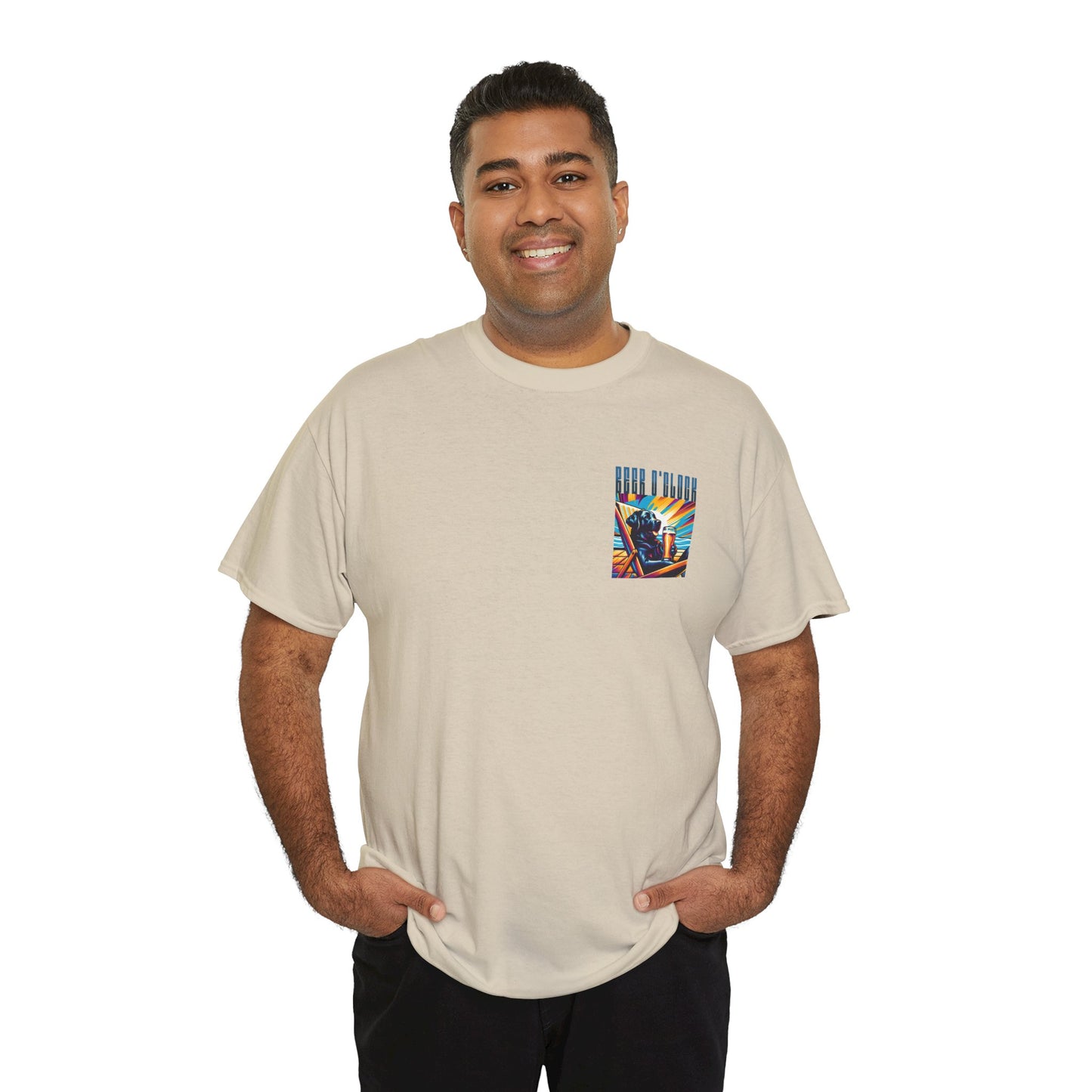 Beer O'Clock Black Lab Graphic Tee – Printed T-Shirt for Dog & Beer Lovers