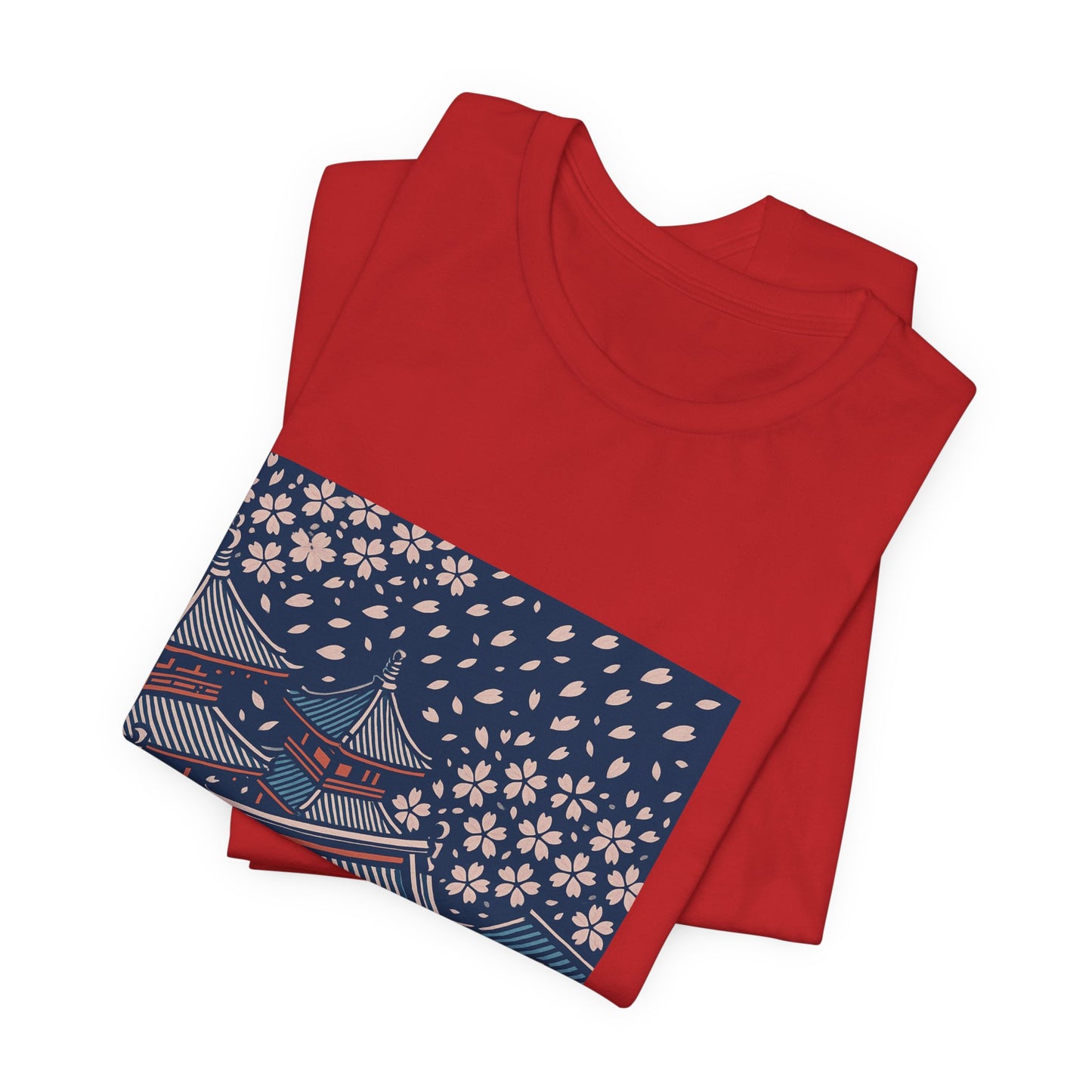 Cherry Blossom Rooftops – Japanese Temple Aesthetic Graphic Tee