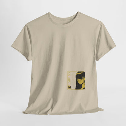 Anime Minimalist Tee — Yellow Portrait Pocket Graphic