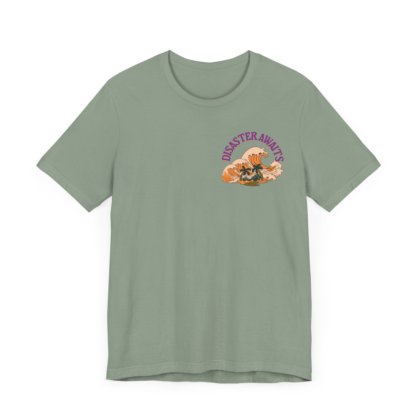 Disaster Awaits Graphic Tee – Tidal Wave Summer Shirt | Altcore Island Aesthetic T-Shirt | Unisex Festival Top