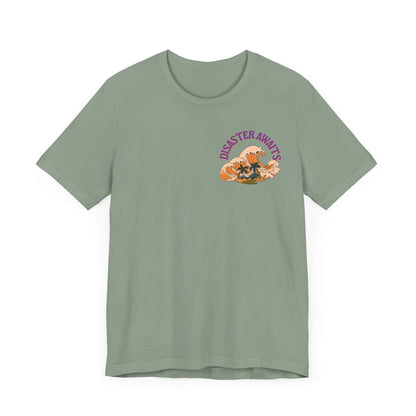 Disaster Awaits Graphic Tee – Tidal Wave Summer Shirt | Altcore Island Aesthetic T-Shirt | Unisex Festival Top
