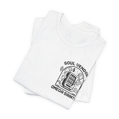 Soul Vendor T-Shirt – Retro Pixel Ghost Vending Machine Tee by Omega Saints