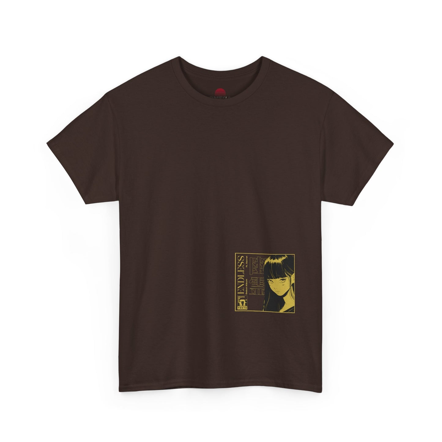 Anime Minimalist Tee — Yellow Portrait Pocket Graphic