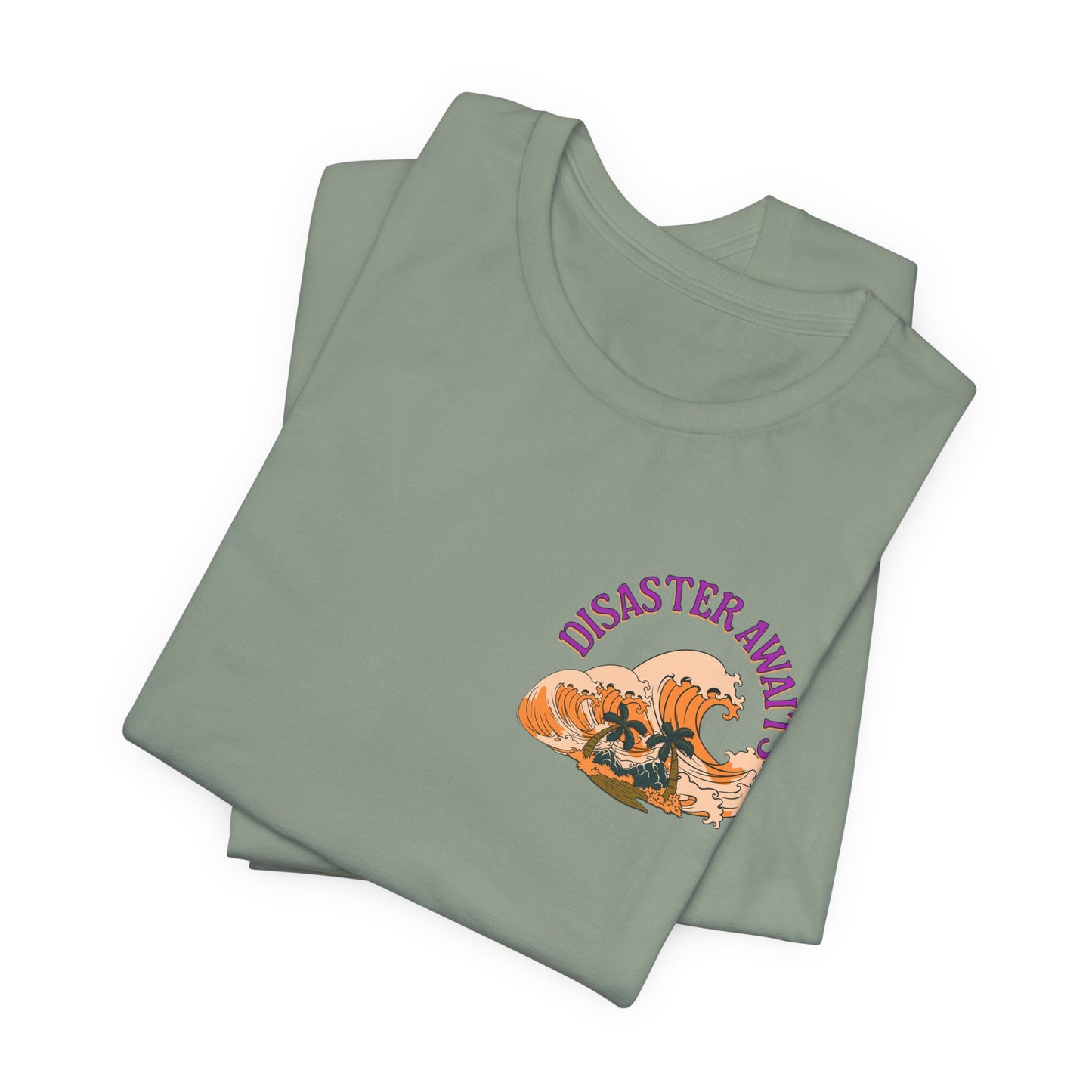 Disaster Awaits Graphic Tee – Tidal Wave Summer Shirt | Altcore Island Aesthetic T-Shirt | Unisex Festival Top