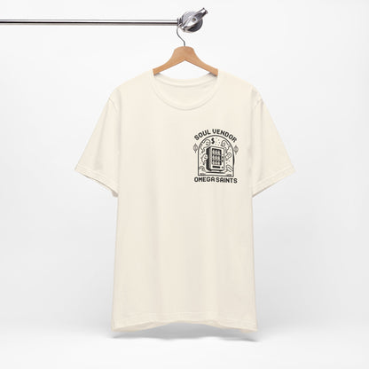 Soul Vendor T-Shirt – Retro Pixel Ghost Vending Machine Tee by Omega Saints