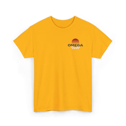 Japanese Warrior Samurai T-Shirt — Omega Logo Vintage Sun Graphic