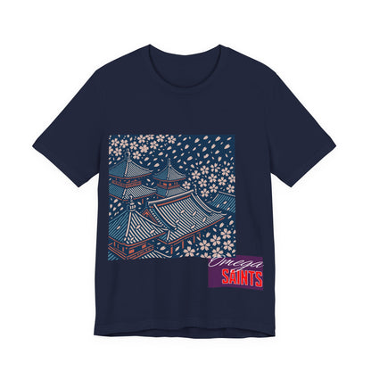Cherry Blossom Rooftops – Japanese Temple Aesthetic Graphic Tee
