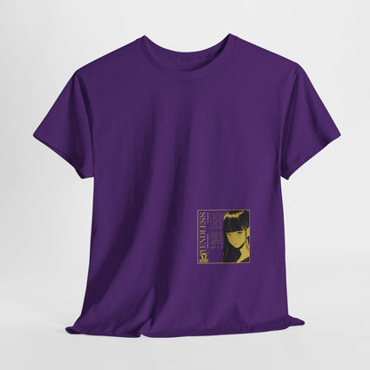 Anime Minimalist Tee — Yellow Portrait Pocket Graphic