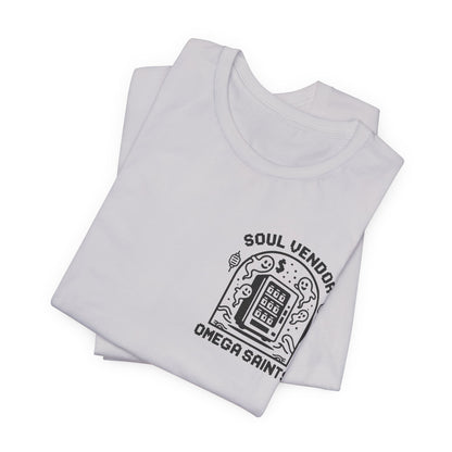 Soul Vendor T-Shirt – Retro Pixel Ghost Vending Machine Tee by Omega Saints