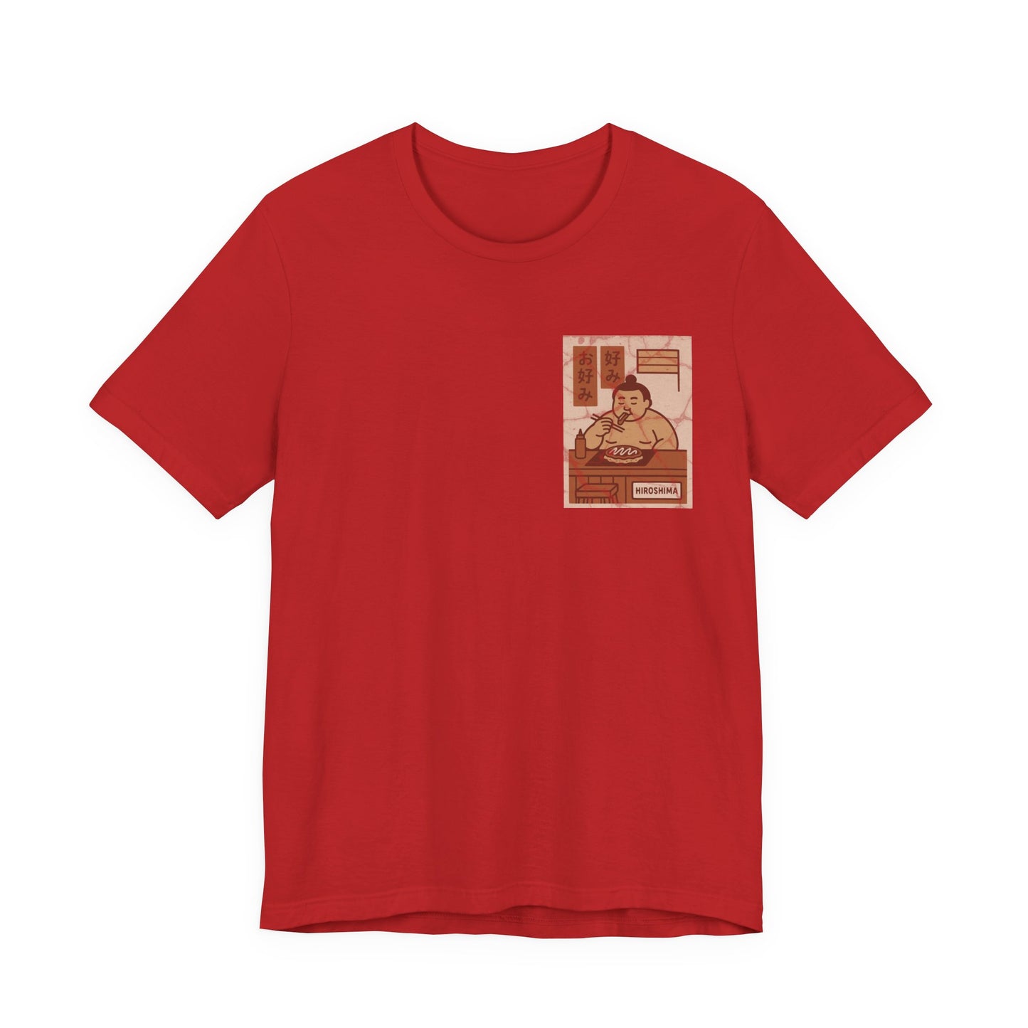 Hiroshima Okonomiyaki Sumo T-Shirt – Minimal Japanese Food Art Tee - Travel Wear for Men