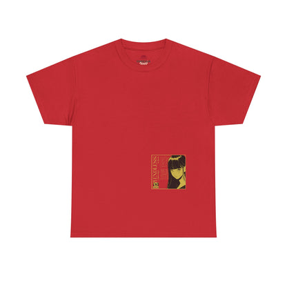 Anime Minimalist Tee — Yellow Portrait Pocket Graphic