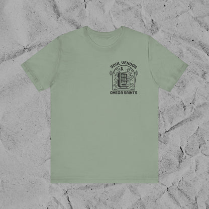 Soul Vendor T-Shirt – Retro Pixel Ghost Vending Machine Tee by Omega Saints