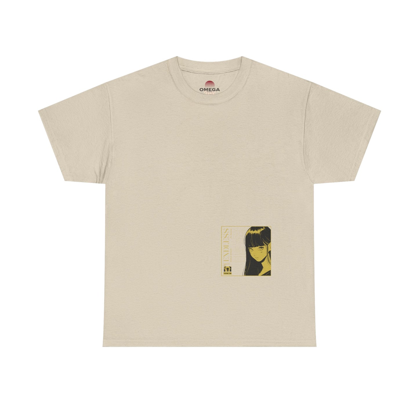 Anime Minimalist Tee — Yellow Portrait Pocket Graphic
