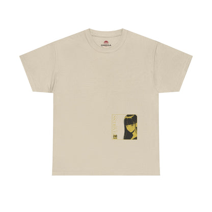 Anime Minimalist Tee — Yellow Portrait Pocket Graphic