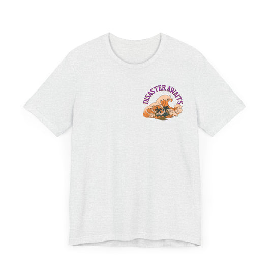 Disaster Awaits Graphic Tee – Tidal Wave Summer Shirt | Altcore Island Aesthetic T-Shirt | Unisex Festival Top