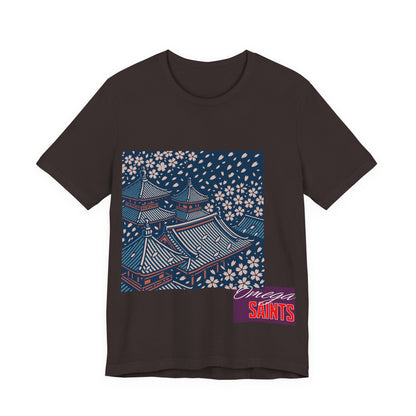 Cherry Blossom Rooftops – Japanese Temple Aesthetic Graphic Tee
