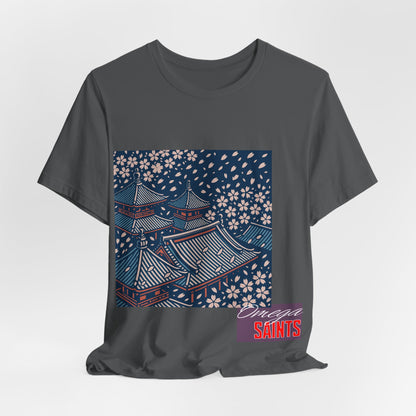Cherry Blossom Rooftops – Japanese Temple Aesthetic Graphic Tee