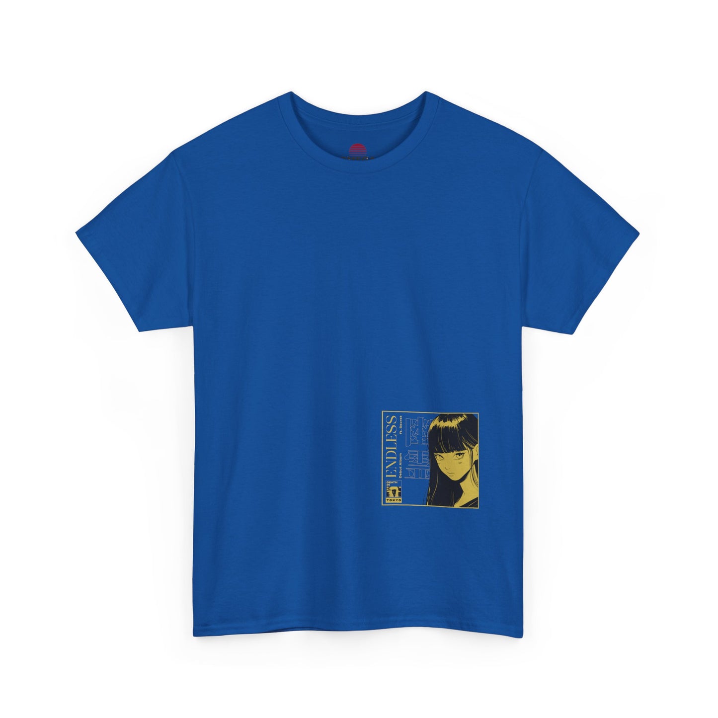 Anime Minimalist Tee — Yellow Portrait Pocket Graphic