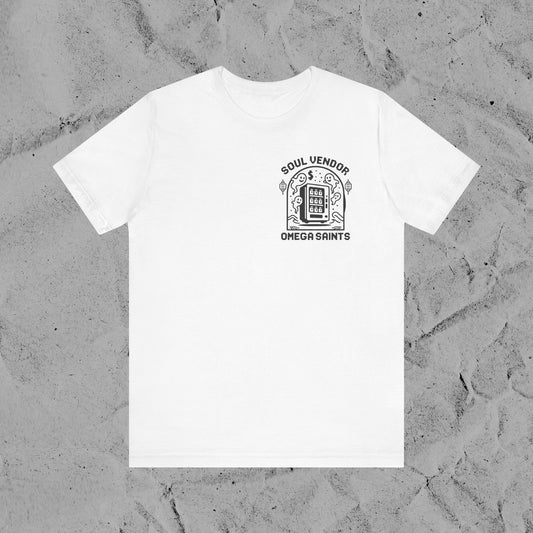 Soul Vendor T-Shirt – Retro Pixel Ghost Vending Machine Tee by Omega Saints