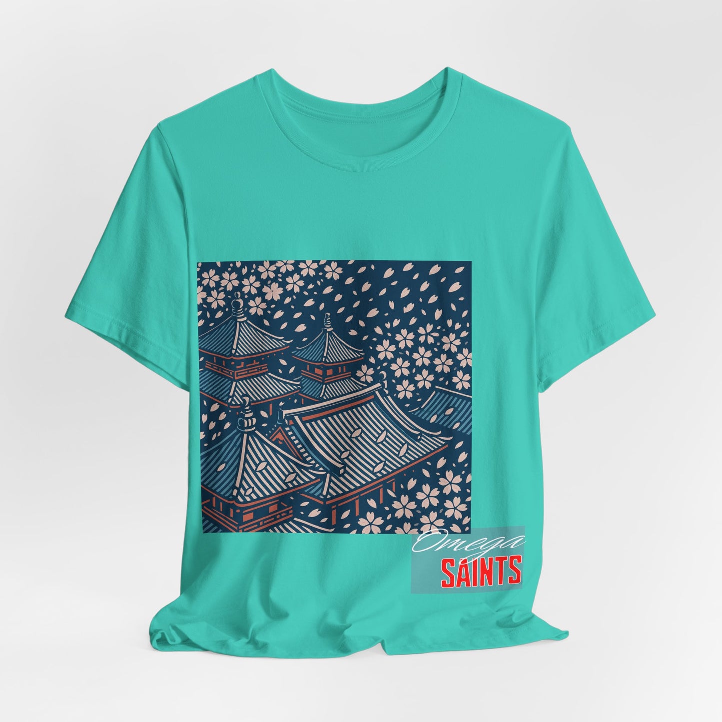 Cherry Blossom Rooftops – Japanese Temple Aesthetic Graphic Tee