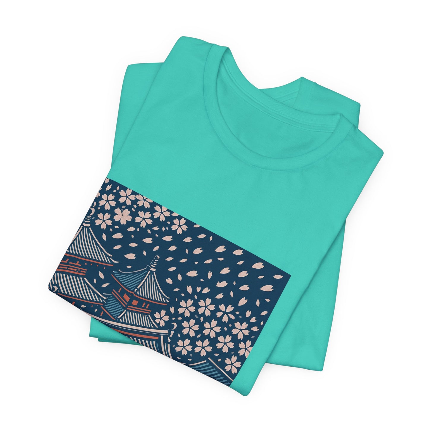 Cherry Blossom Rooftops – Japanese Temple Aesthetic Graphic Tee