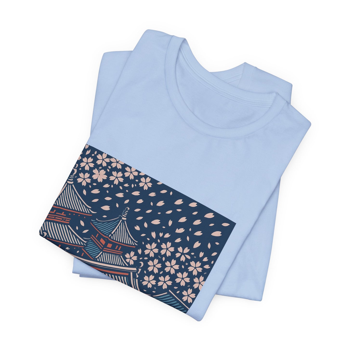 Cherry Blossom Rooftops – Japanese Temple Aesthetic Graphic Tee