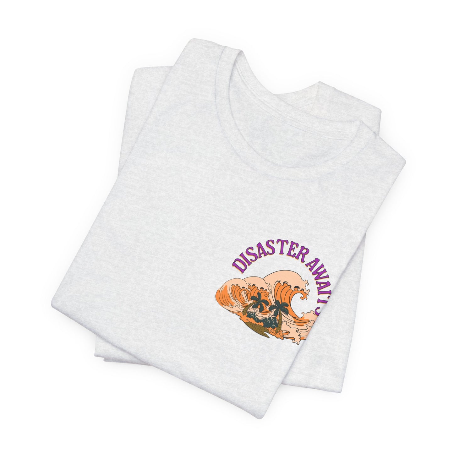 Disaster Awaits Graphic Tee – Tidal Wave Summer Shirt | Altcore Island Aesthetic T-Shirt | Unisex Festival Top