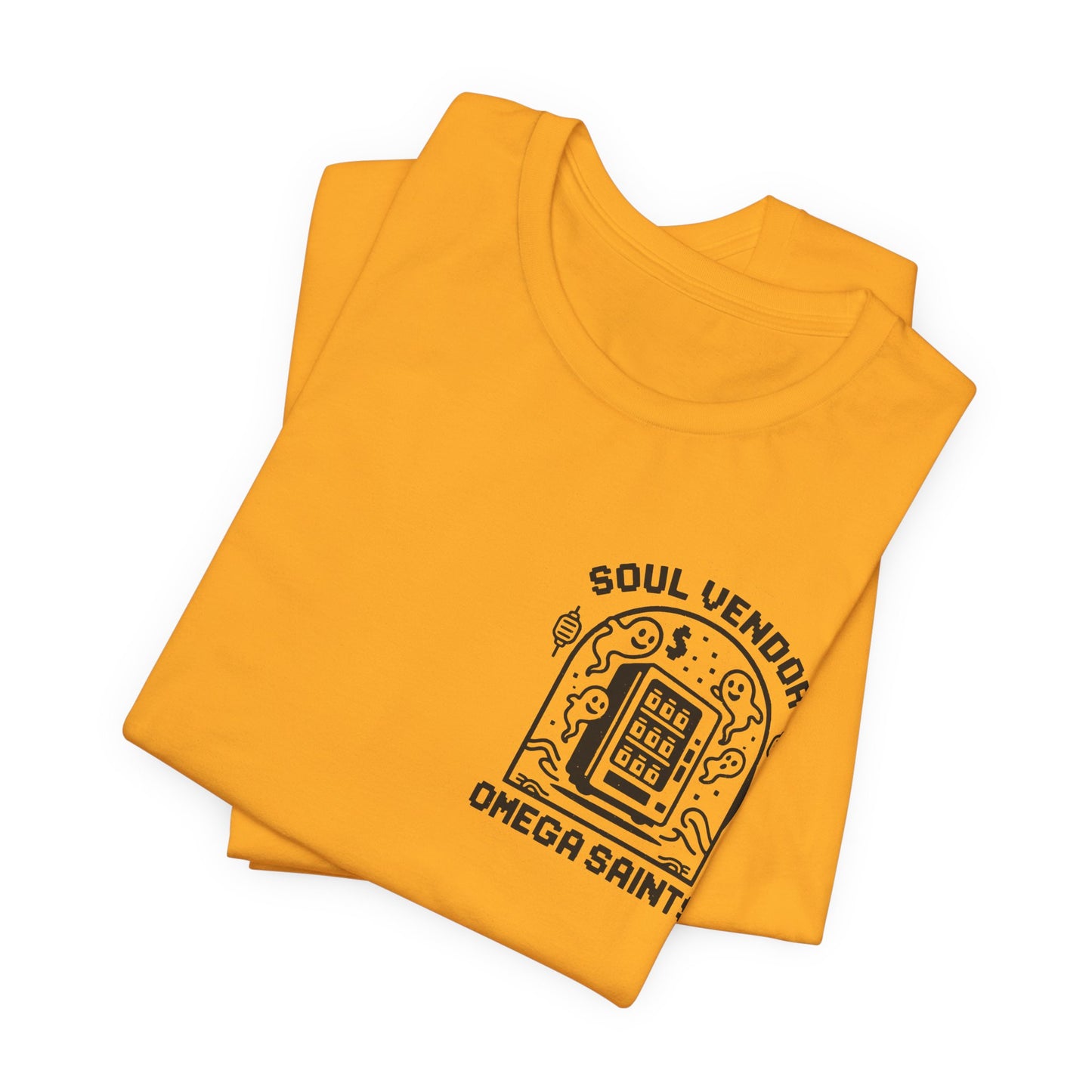 Soul Vendor T-Shirt – Retro Pixel Ghost Vending Machine Tee by Omega Saints