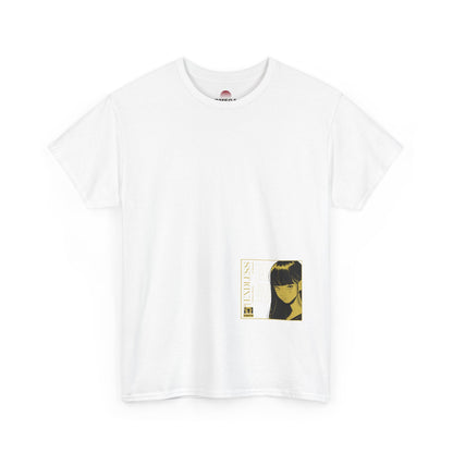 Anime Minimalist Tee — Yellow Portrait Pocket Graphic