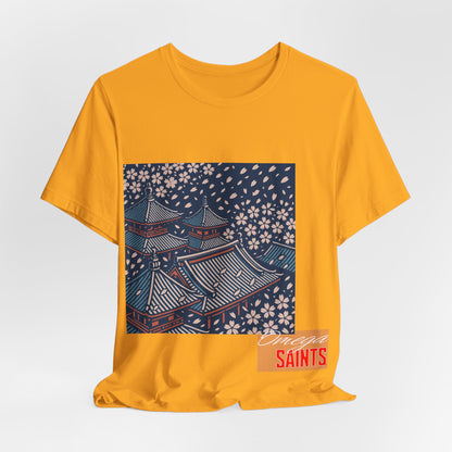 Cherry Blossom Rooftops – Japanese Temple Aesthetic Graphic Tee