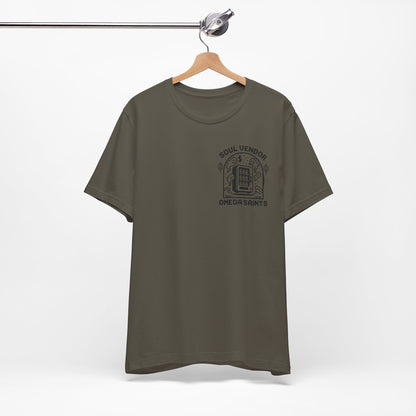 Soul Vendor T-Shirt – Retro Pixel Ghost Vending Machine Tee by Omega Saints