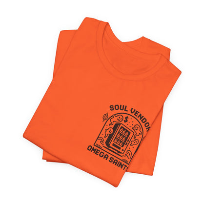 Soul Vendor T-Shirt – Retro Pixel Ghost Vending Machine Tee by Omega Saints