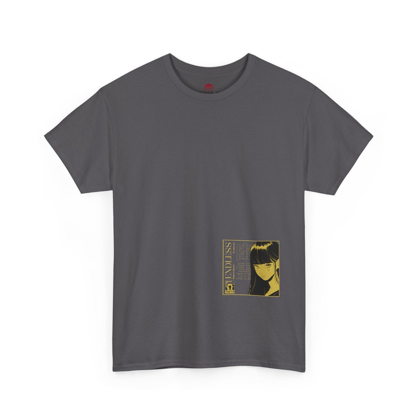 Anime Minimalist Tee — Yellow Portrait Pocket Graphic