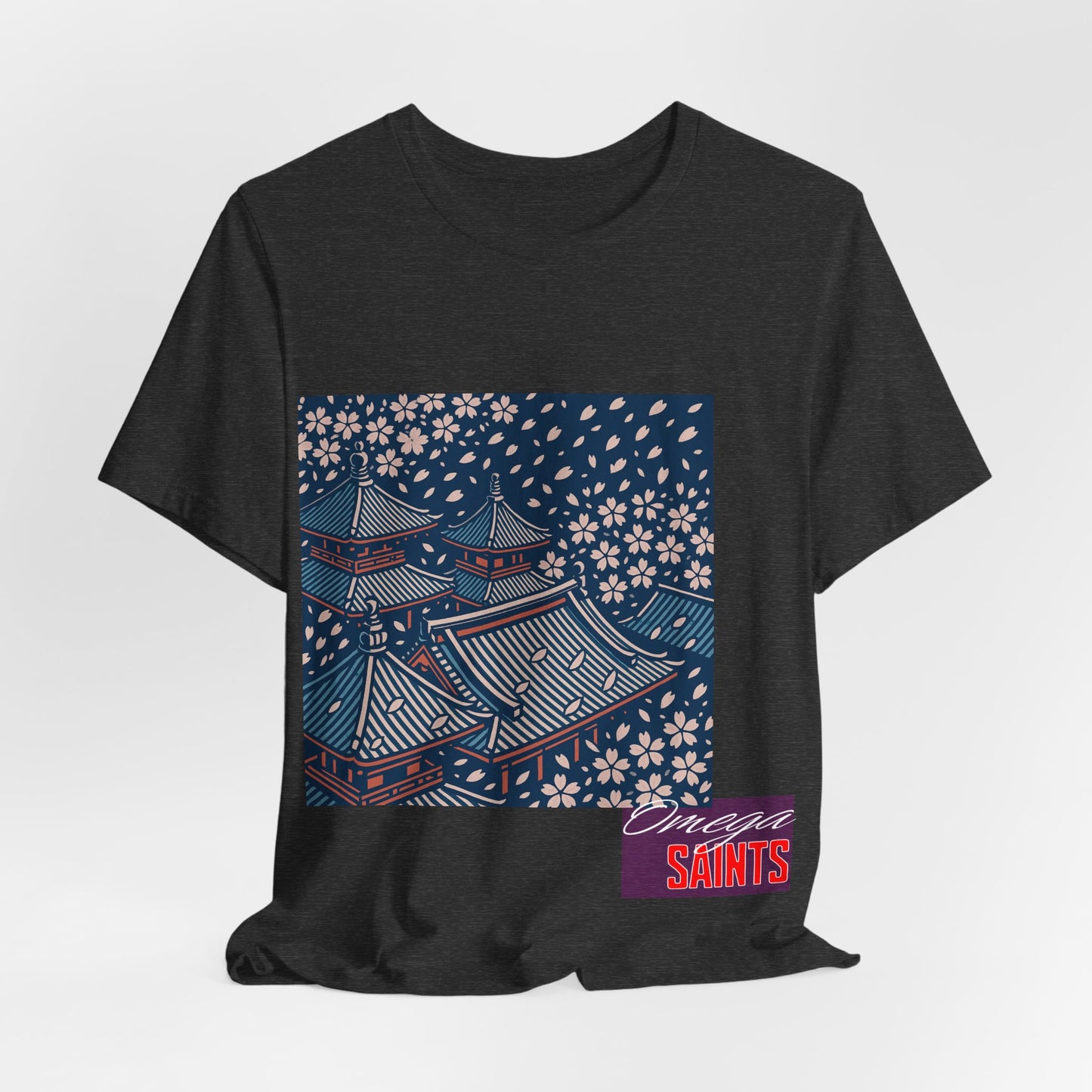 Cherry Blossom Rooftops – Japanese Temple Aesthetic Graphic Tee