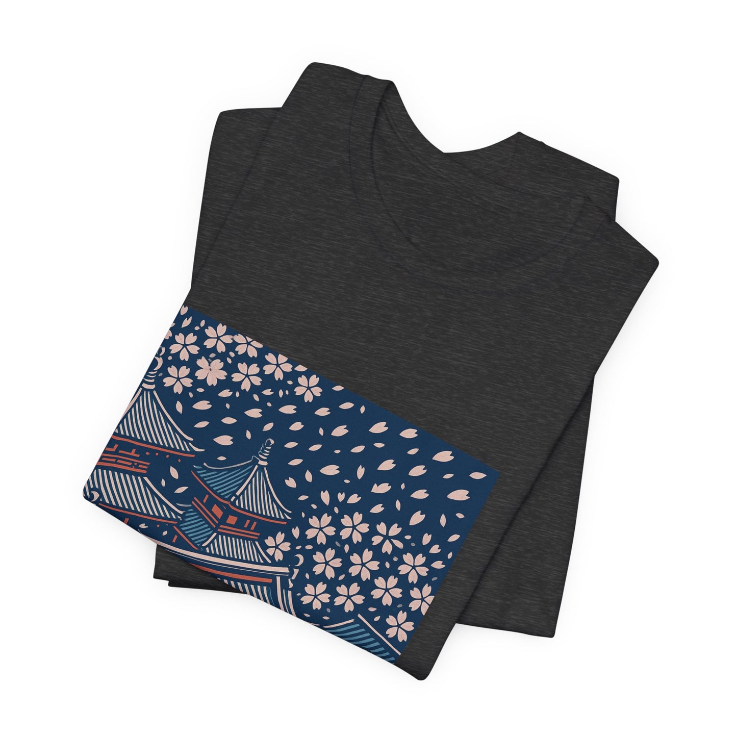 Cherry Blossom Rooftops – Japanese Temple Aesthetic Graphic Tee