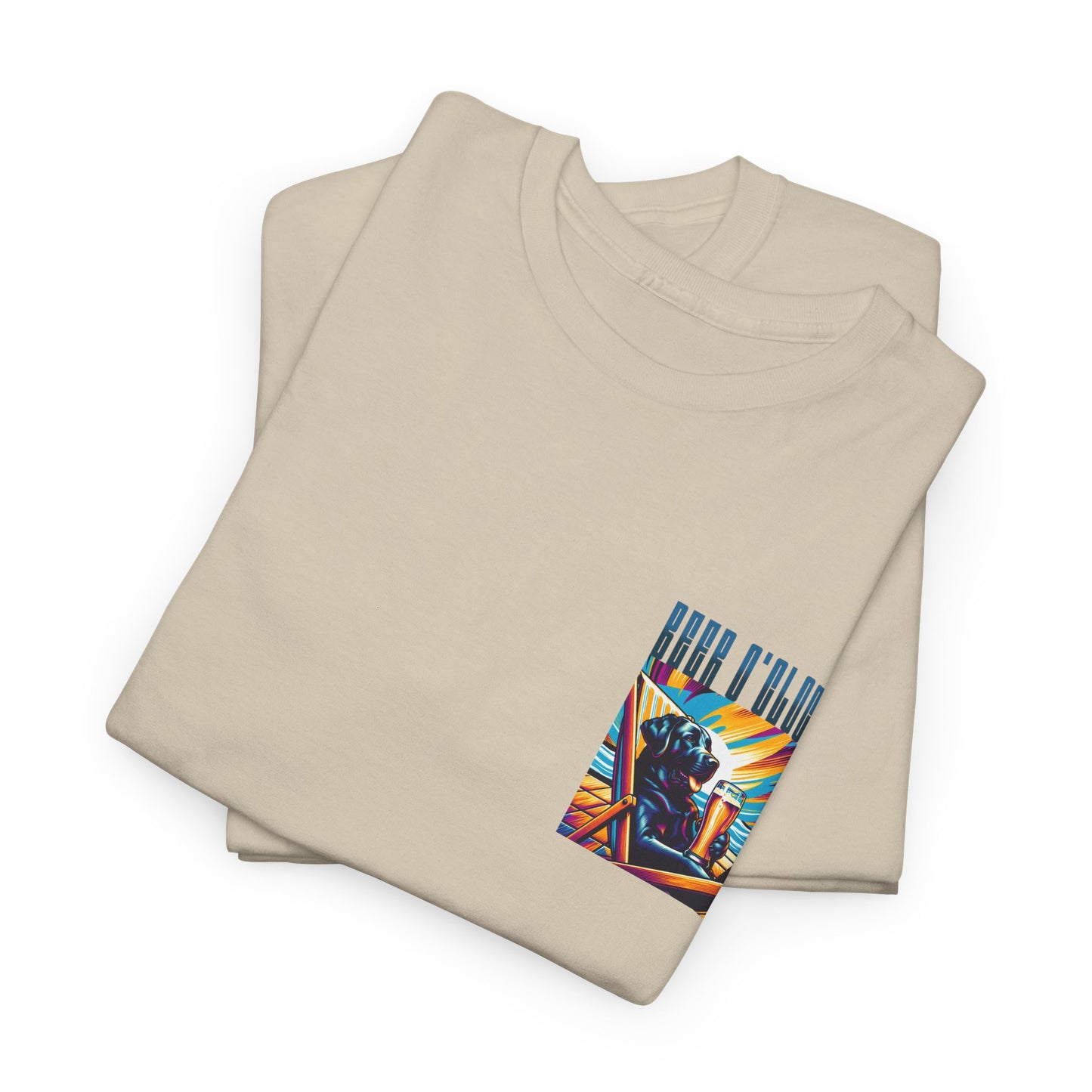Beer O'Clock Black Lab Graphic Tee – Printed T-Shirt for Dog & Beer Lovers