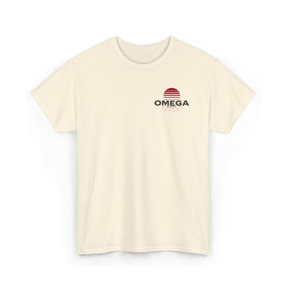 Japanese Warrior Samurai T-Shirt — Omega Logo Vintage Sun Graphic