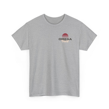 Japanese Warrior Samurai T-Shirt — Omega Logo Vintage Sun Graphic