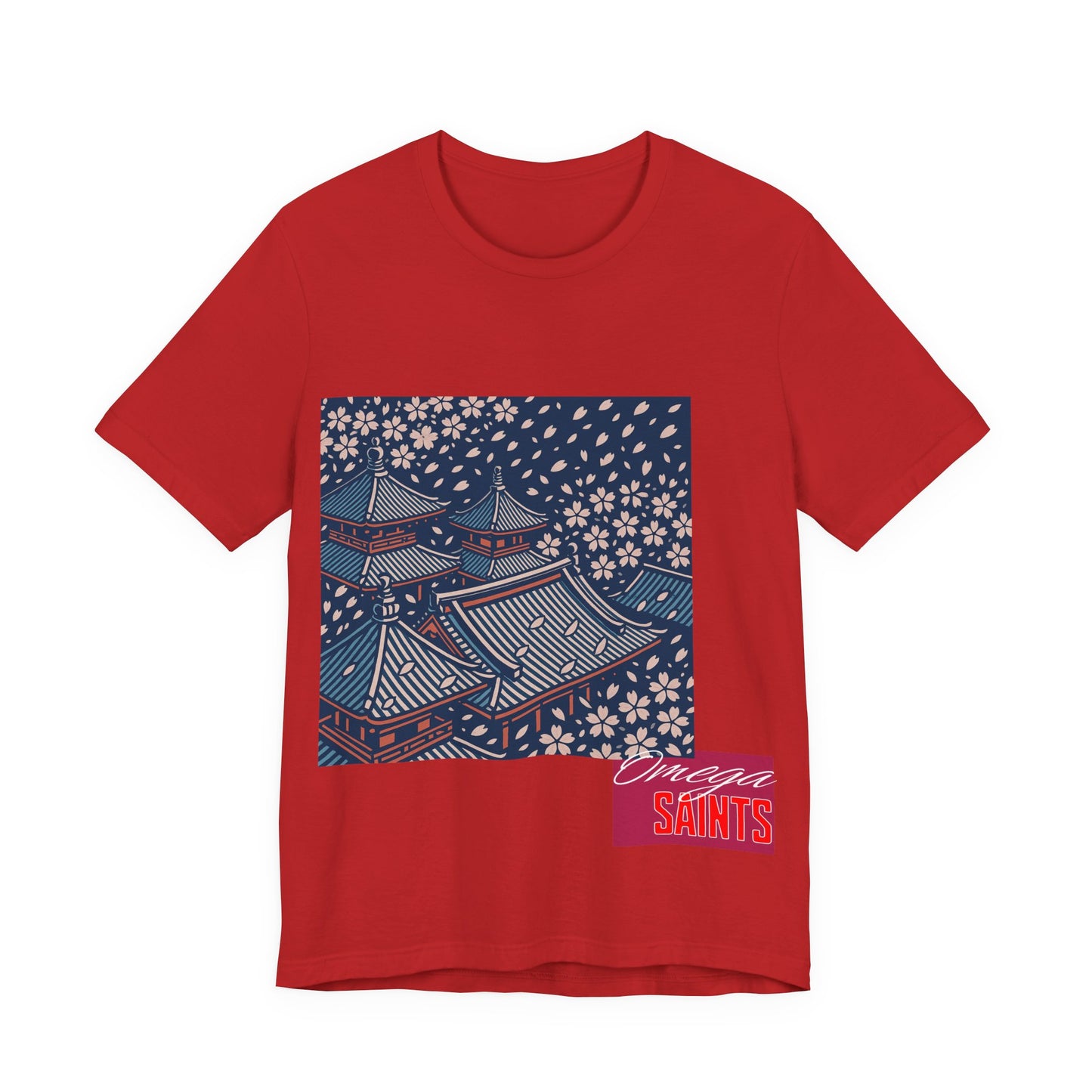 Cherry Blossom Rooftops – Japanese Temple Aesthetic Graphic Tee