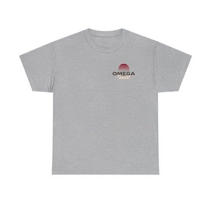 Japanese Warrior Samurai T-Shirt — Omega Logo Vintage Sun Graphic
