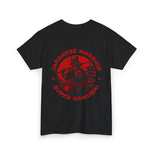 Japanese Warrior Samurai T-Shirt — Omega Logo Vintage Sun Graphic
