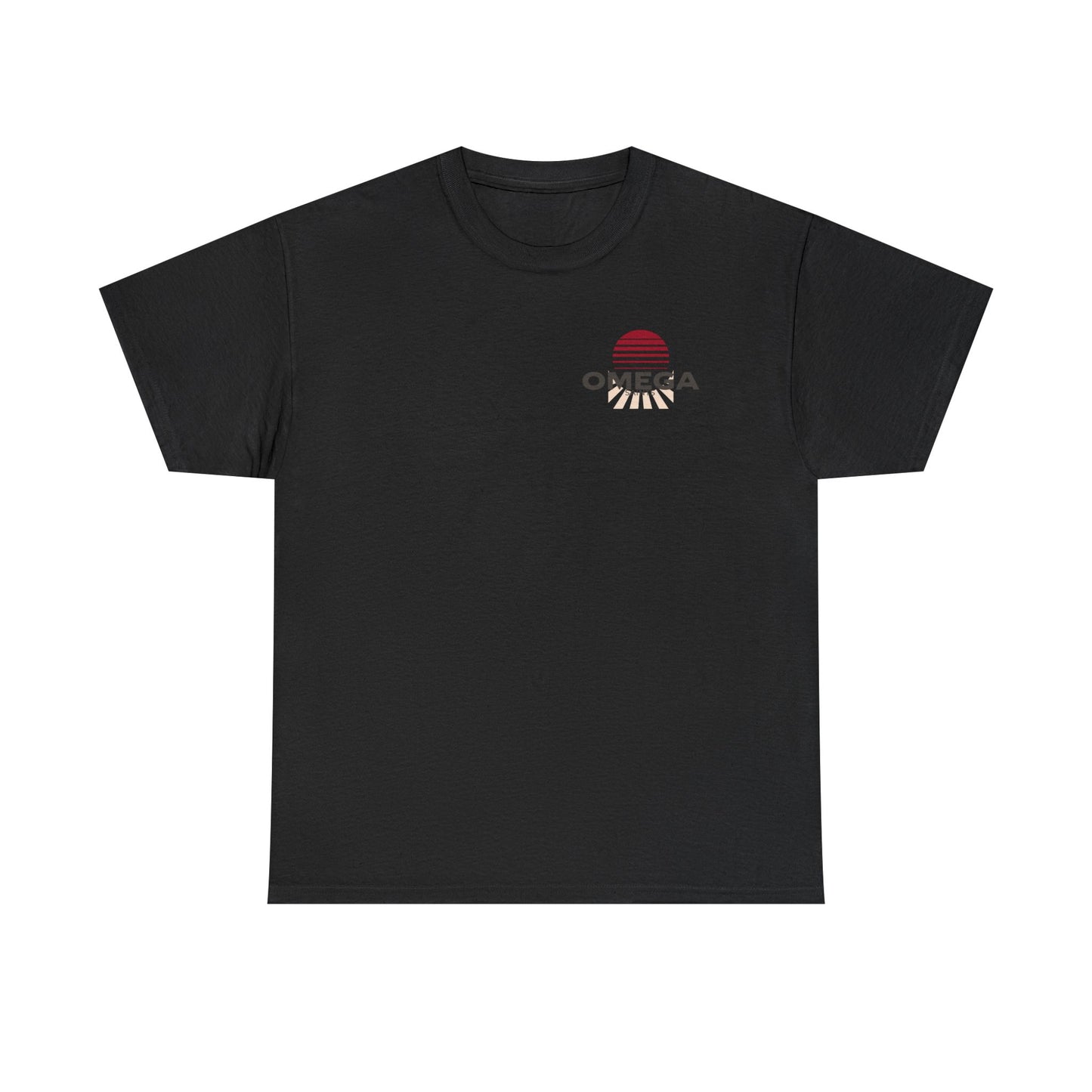 Japanese Warrior Samurai T-Shirt — Omega Logo Vintage Sun Graphic