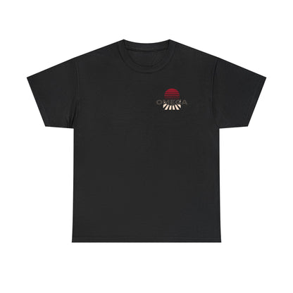 Japanese Warrior Samurai T-Shirt — Omega Logo Vintage Sun Graphic