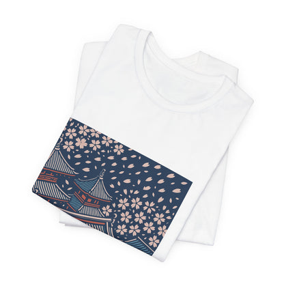 Cherry Blossom Rooftops – Japanese Temple Aesthetic Graphic Tee
