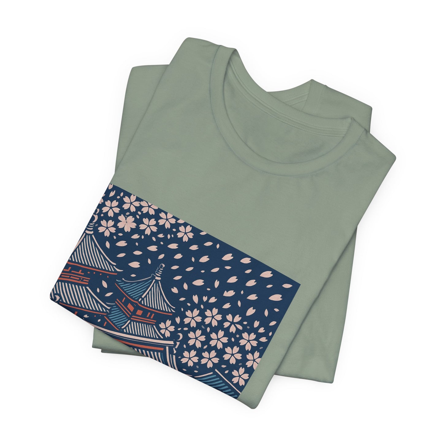 Cherry Blossom Rooftops – Japanese Temple Aesthetic Graphic Tee