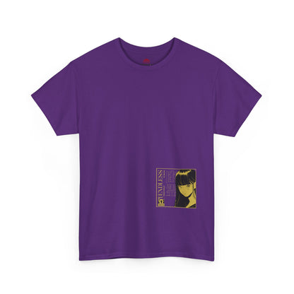 Anime Minimalist Tee — Yellow Portrait Pocket Graphic