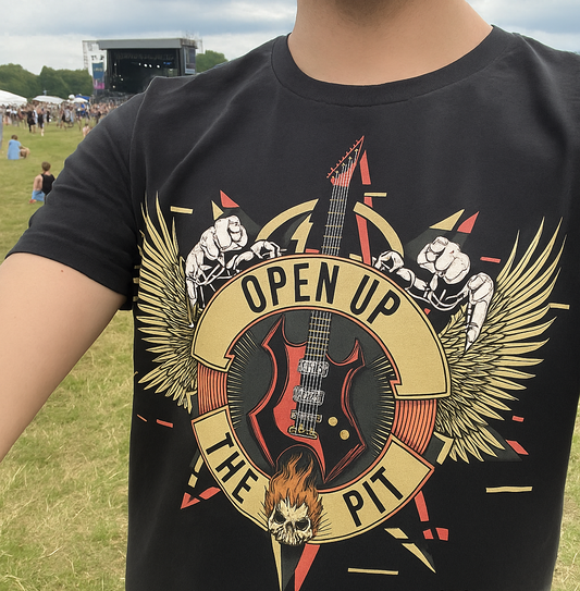 Open Up The Pit T-Shirt – Festival Graphic Tee | GNR Style Rock Shirt | Altcore Music Merch for Men & Women