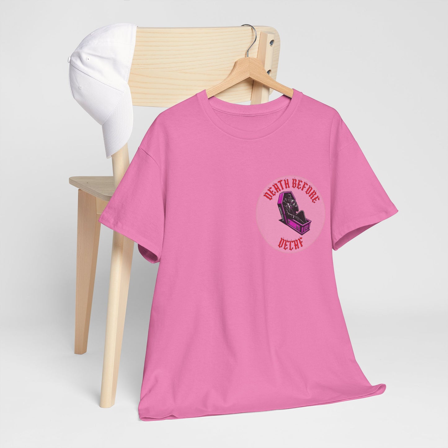Death Before Decaf | Dracula Coffee T-Shirt Printed T Shirt detail alternative
